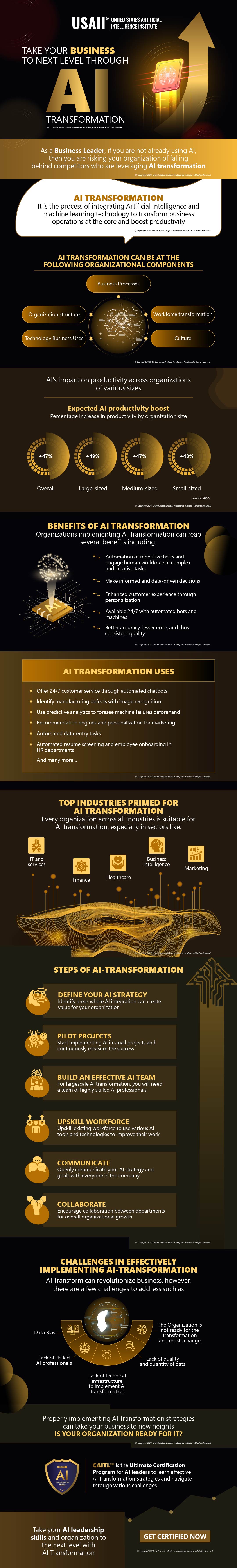Take your business to the next level through AI Transformation | Infographic