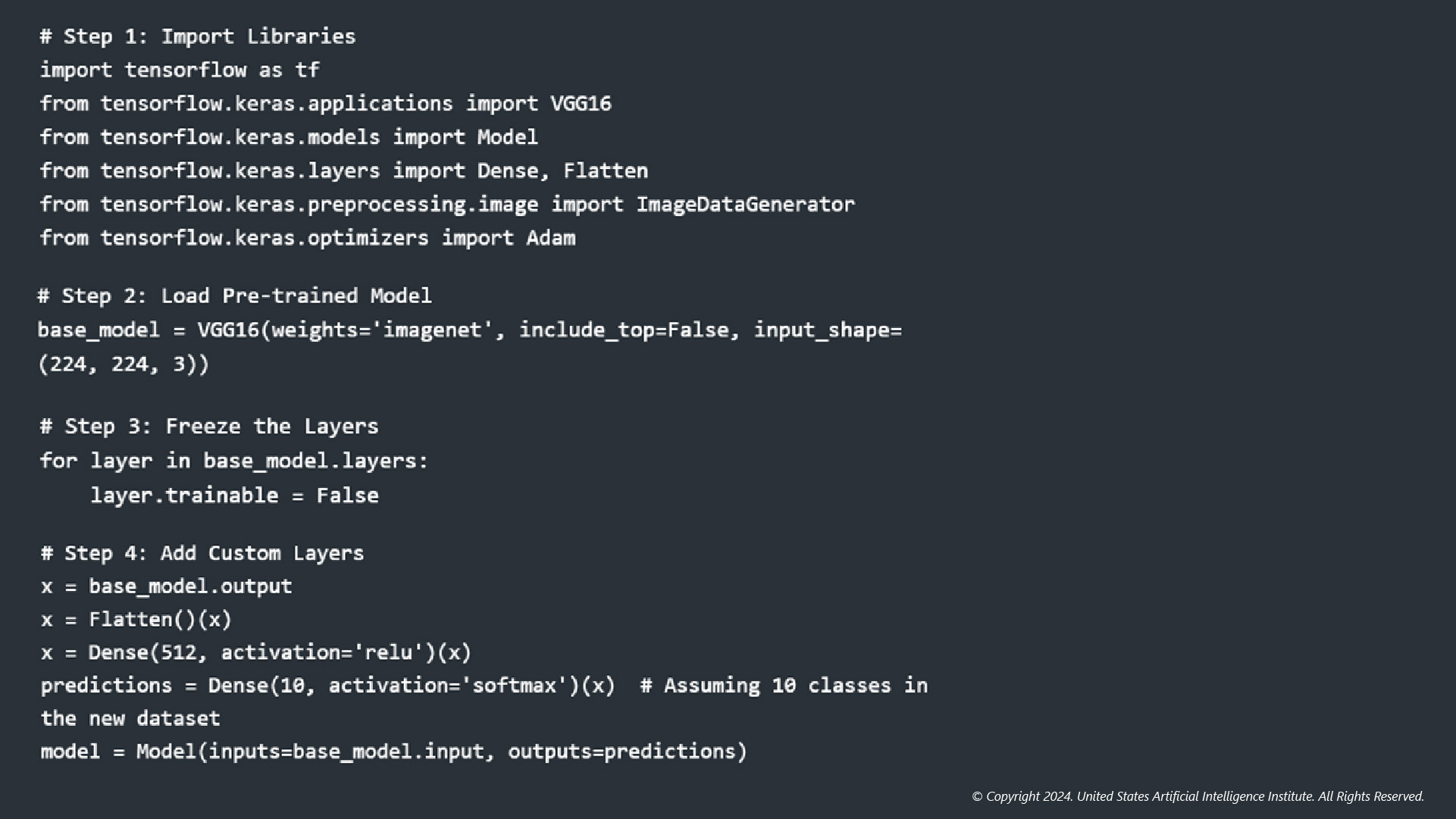 Transfer Learning Sample Workflow